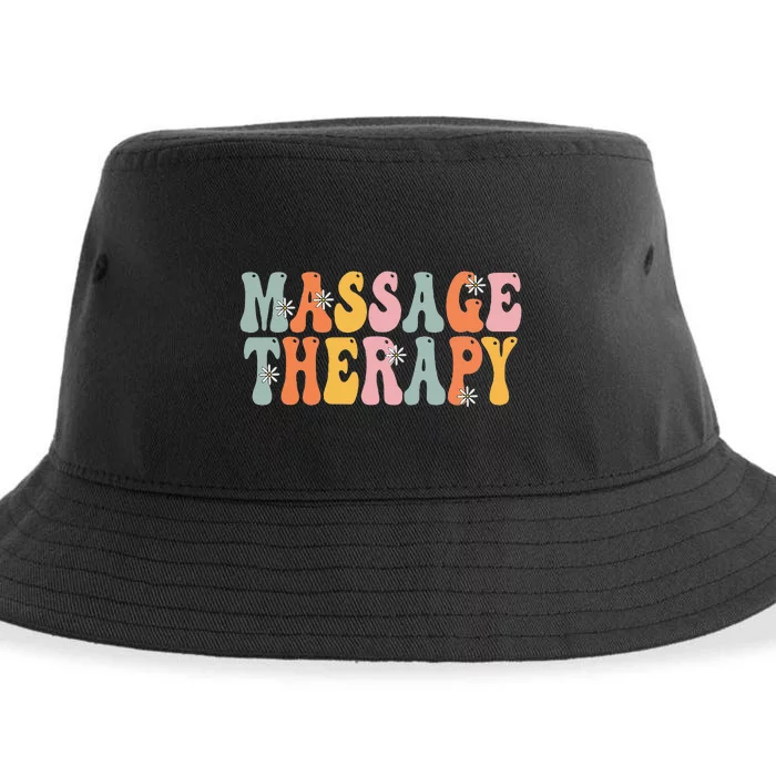 Massage Therapist Massage Therapy retro Groovy Vintage Sustainable Bucket Hat