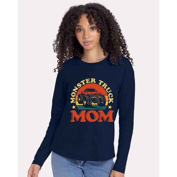 Monster Truck Mom Funny Mother's Day Vintage Monster Truck Womens Cotton Relaxed Long Sleeve T-Shirt