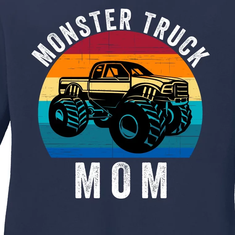 Monster Trucks Mom MotherS Day Moms Love Monster Trucks Too Monster Truck Fan Ladies Long Sleeve Shirt