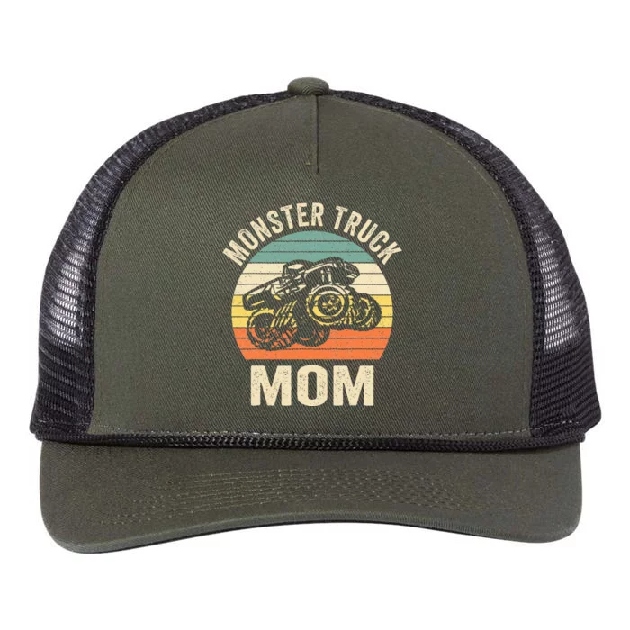 Monster Truck Mom Retro Vintage Monster Truck Retro Rope Trucker Hat Cap