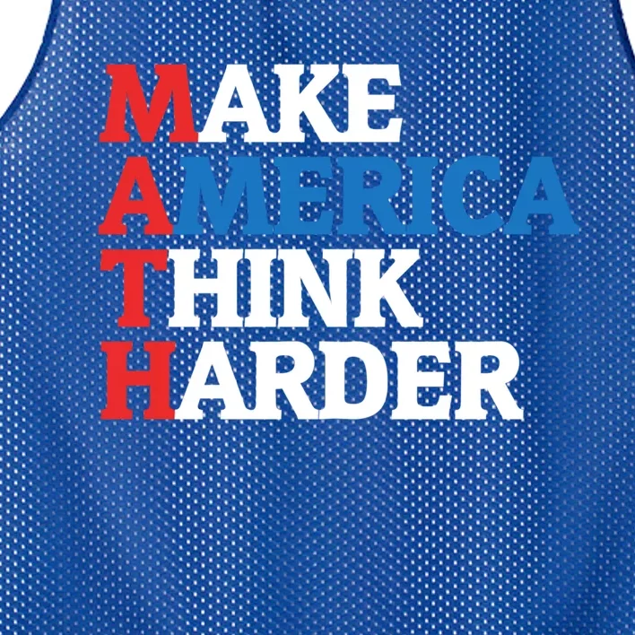 Math Teacher Make Merica Think Harder Anti Trump 2020 Gift Mesh Reversible Basketball Jersey Tank