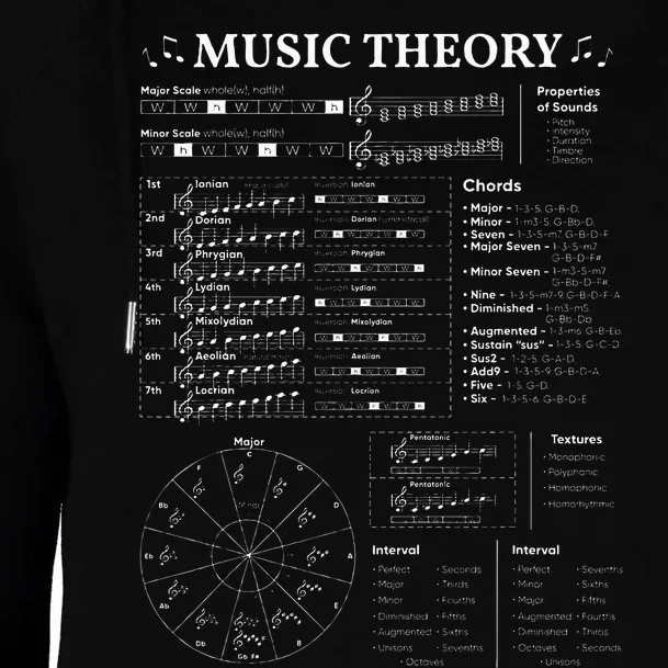 Music Theory Music Teacher Musician Learning School Womens Funnel Neck Pullover Hood