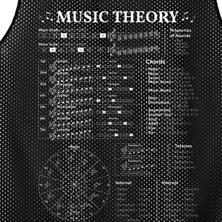 Music Theory Music Teacher Musician Learning School Mesh Reversible Basketball Jersey Tank