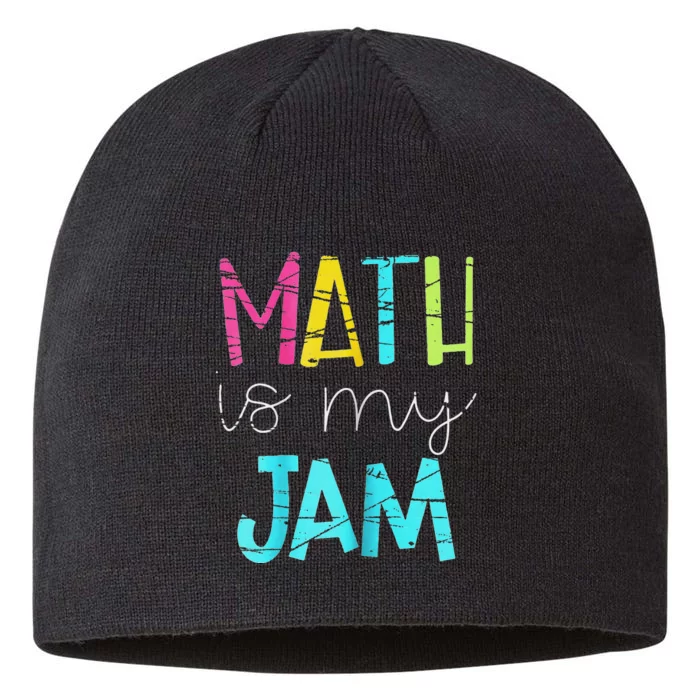 Math Teacher Math is My Jam funny Valentine's Day 8 1/2in Sustainable Knit Beanie