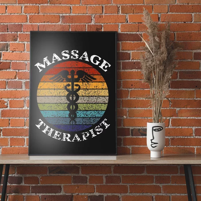 Massage Therapy Massage Therapist Vintage Sunset Gifts Poster