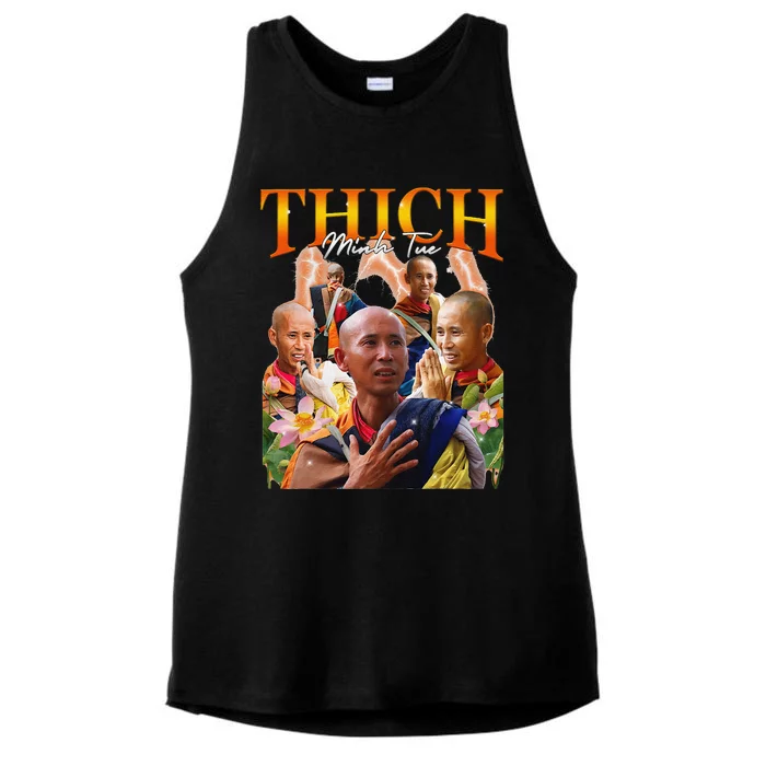 Monk Thich Minh Tue Bootleg Ladies Tri-Blend Wicking Tank