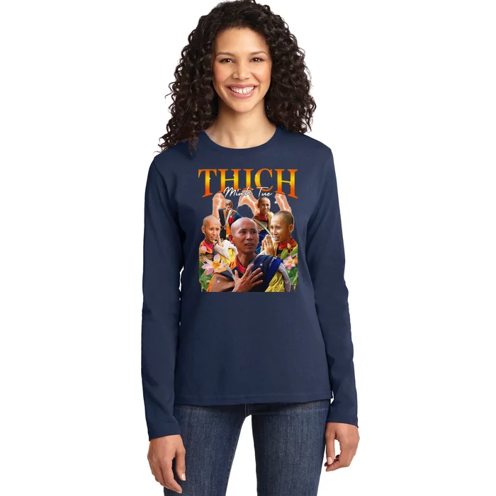 Monk Thich Minh Tue Bootleg Ladies Long Sleeve Shirt