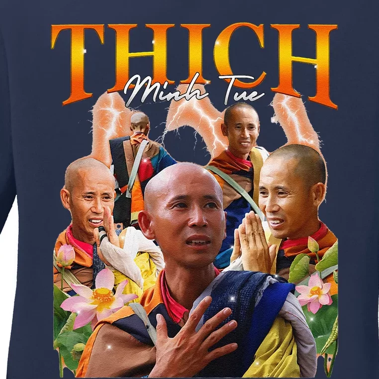 Monk Thich Minh Tue Bootleg Ladies Long Sleeve Shirt