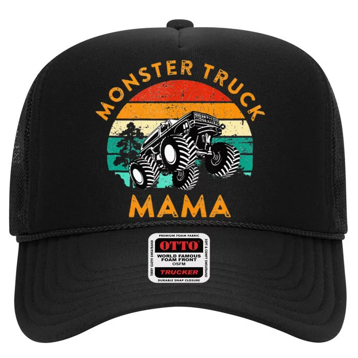 Monster Truck Mama Retro Vintage Style Monster Truck High Crown Mesh Trucker Hat