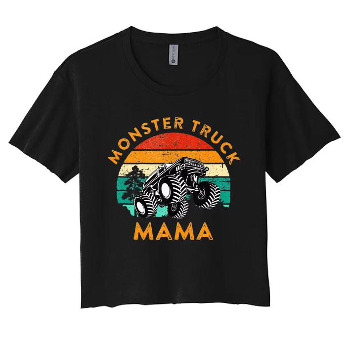 Monster Truck Mama Retro Vintage Style Monster Truck Women's Crop Top Tee