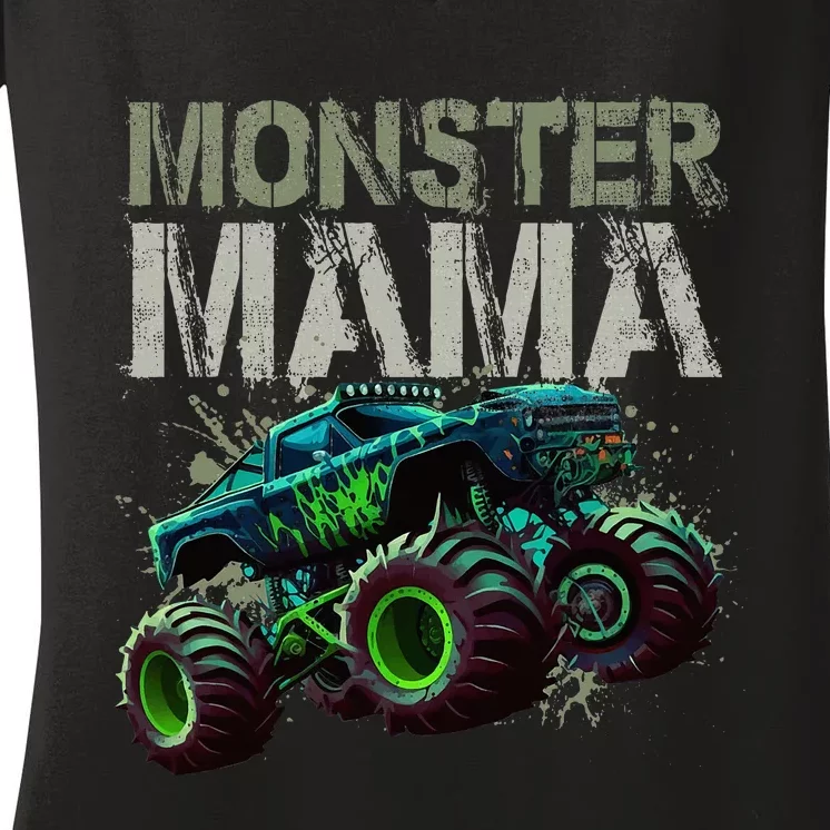 Monster Truck Mama Family Matching Monster Truck Lovers Women's V-Neck T-Shirt