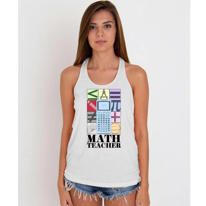 Math Teacher Women's Knotted Racerback Tank