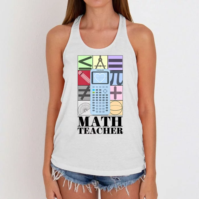 Math Teacher Women's Knotted Racerback Tank