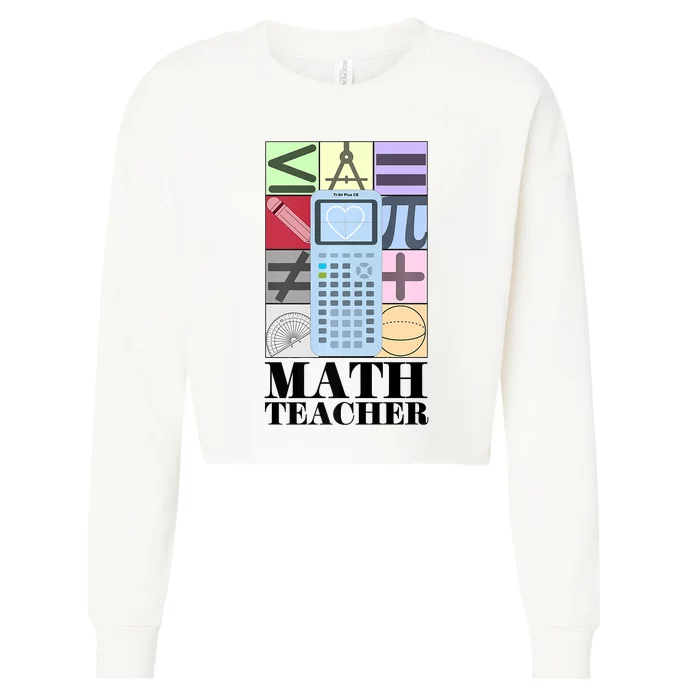 Math Teacher Cropped Pullover Crew