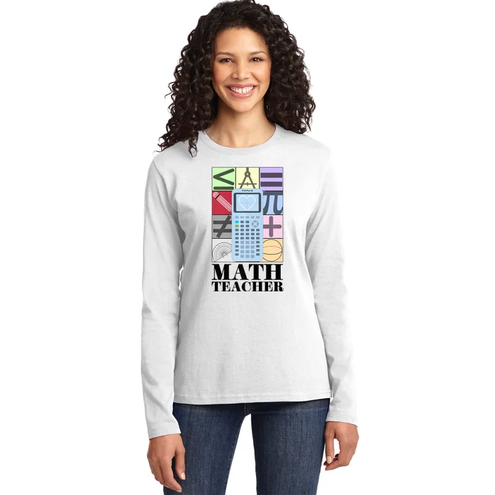 Math Teacher Ladies Long Sleeve Shirt