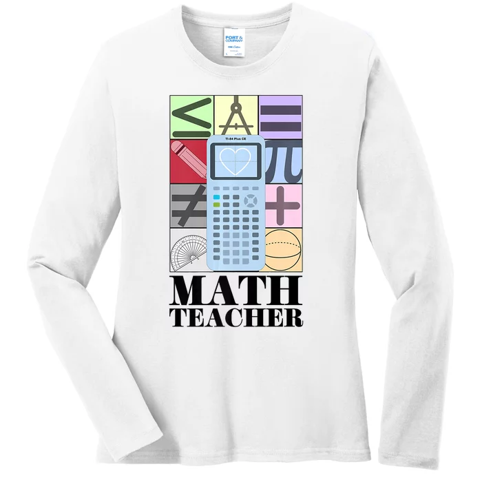 Math Teacher Ladies Long Sleeve Shirt