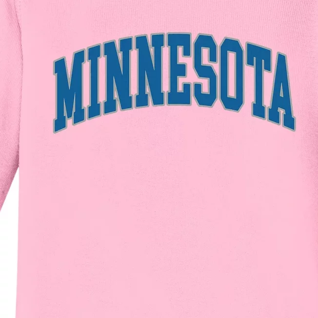 Minnesota Text Baby Long Sleeve Bodysuit