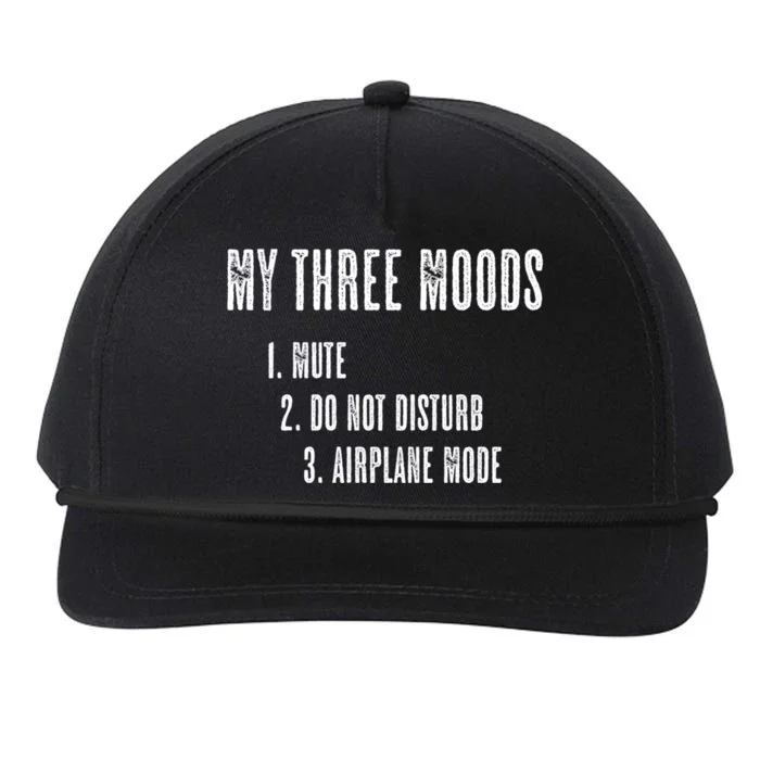 My Three Moods Mute Do Not Disturb Airplane Mode Gift Snapback Five-Panel Rope Hat