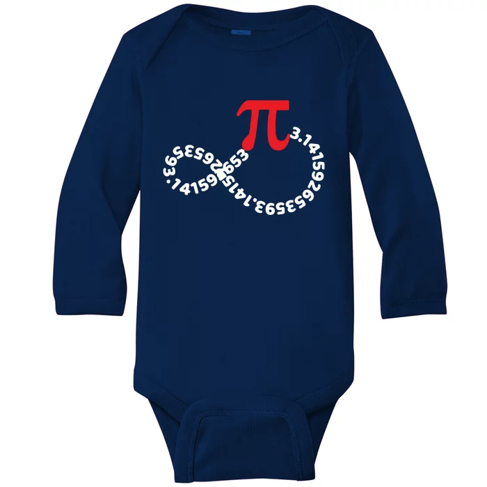 Math Teacher Mathematics Pi Symbol Pi Happy Pi Day Infinity Gift Baby Long Sleeve Bodysuit