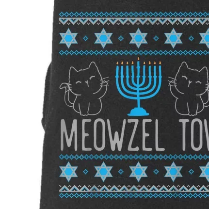 Meowzel Tov Menoarah Merry Hanukkah Funny Hanucats Cute Cat Doggie 3-End Fleece Hoodie