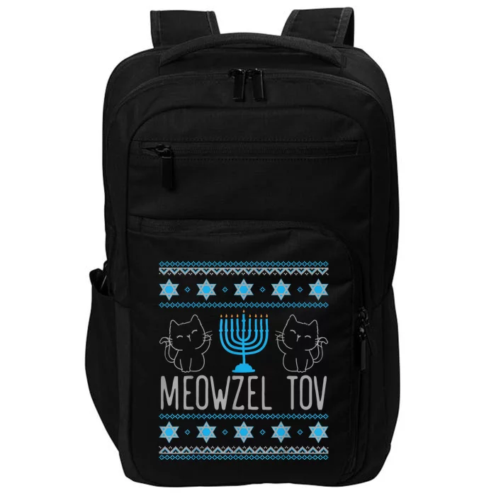 Meowzel Tov Menoarah Merry Hanukkah Funny Hanucats Cute Cat Impact Tech Backpack