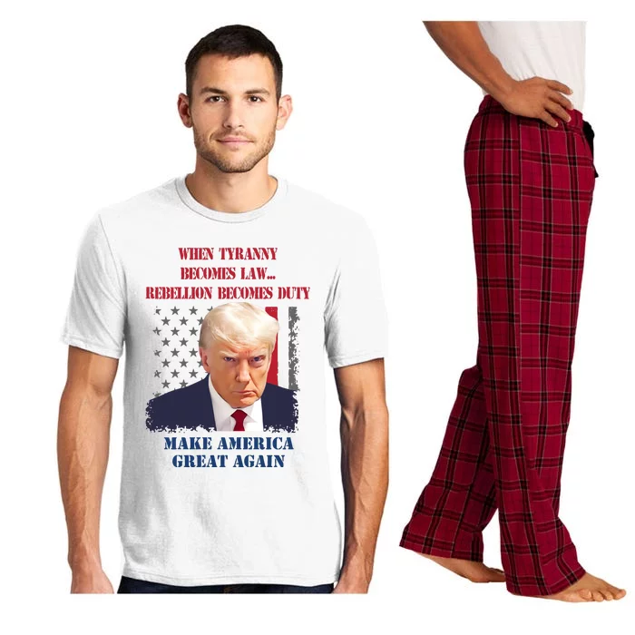 Marchstyle Trump Mugshot Innocent As Charged Trump Pajama Set