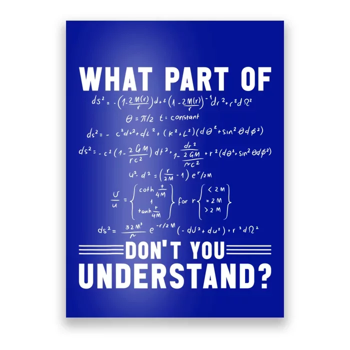 Math Teacher Mathematician What Part Of Don't You Understand Cute Gift Poster