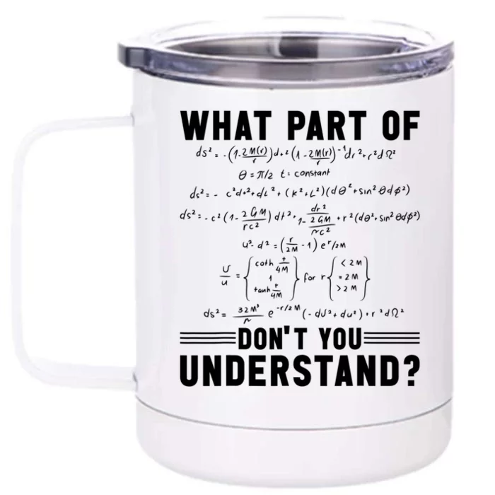 Math Teacher Mathematician What Part Of Don't You Understand Cute Gift Front & Back 12oz Stainless Steel Tumbler Cup