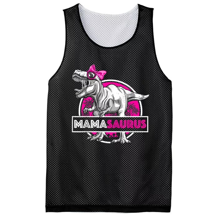 Mamasaurus TRex Matching Funny Mother Saurus Dinosaur Mesh Reversible Basketball Jersey Tank