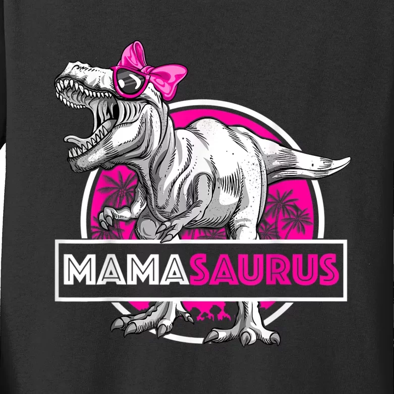 Mamasaurus TRex Matching Funny Mother Saurus Dinosaur Kids Long Sleeve Shirt