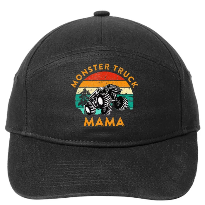 Monster Truck Mama Retro Vintage Style Monster Truck 7-Panel Snapback Hat