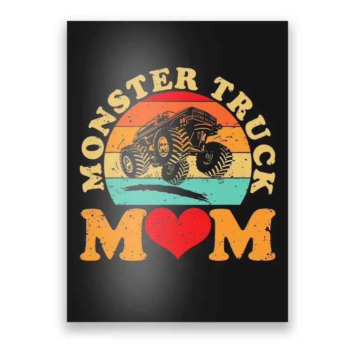 Monster Truck Mom Retro Vintage Monster Truck Mother's Day Poster