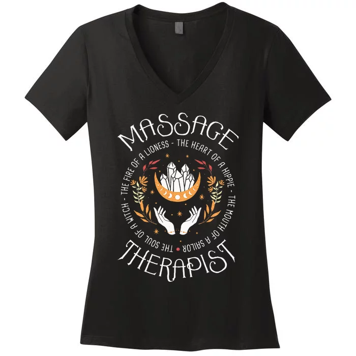 Massage Therapist Masseuse Massage Therapy Massotherapist Women's V-Neck T-Shirt