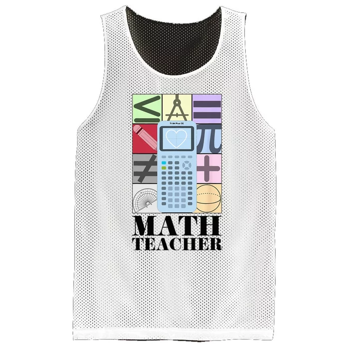 Math Teacher Mesh Reversible Basketball Jersey Tank