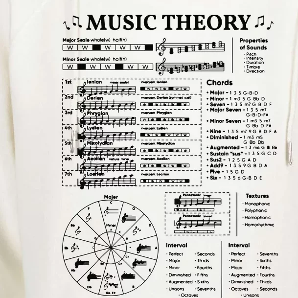 Music Theory Musician Music Teacher EDM School Womens Funnel Neck Pullover Hood