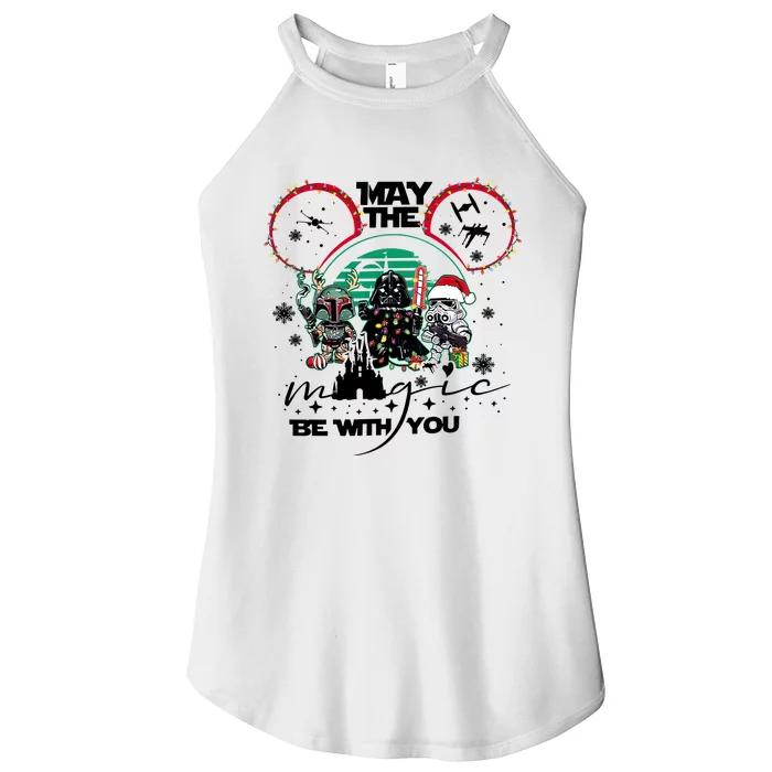 May The Magic Be With You Christmas Women’s Perfect Tri Rocker Tank