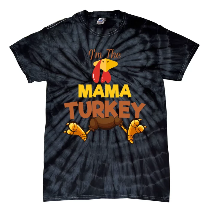 Mama Turkey Matching Family Group Thanksgiving Gifts Tie-Dye T-Shirt