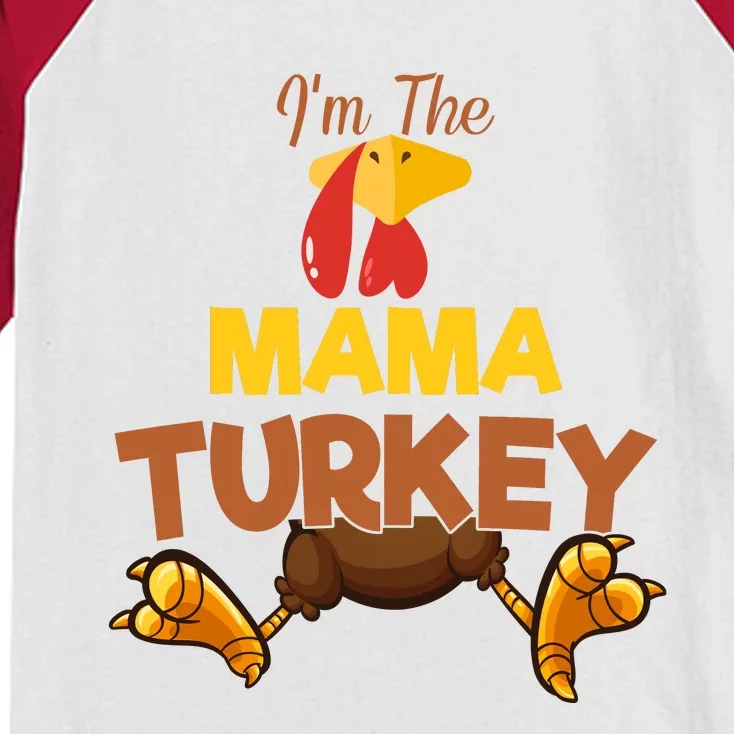 Mama Turkey Matching Family Group Thanksgiving Gifts Kids Colorblock Raglan Jersey