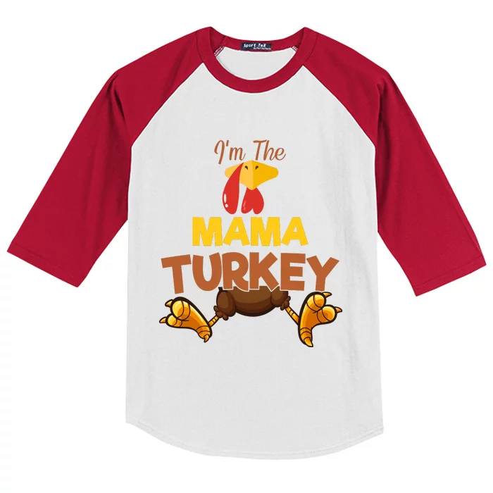 Mama Turkey Matching Family Group Thanksgiving Gifts Kids Colorblock Raglan Jersey