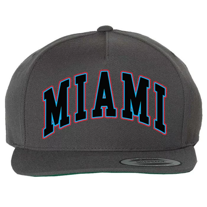 Miami Text Wool Snapback Cap