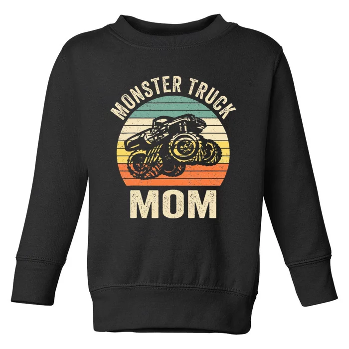 Monster Truck Mom Retro Vintage Monster Truck Toddler Sweatshirt