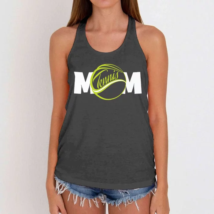 Mother Tennis Mom Funny Tennis Women's Knotted Racerback Tank