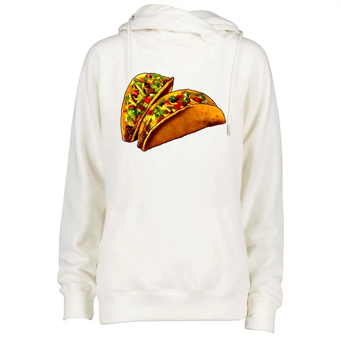 Mexican Tacos Womens Funnel Neck Pullover Hood