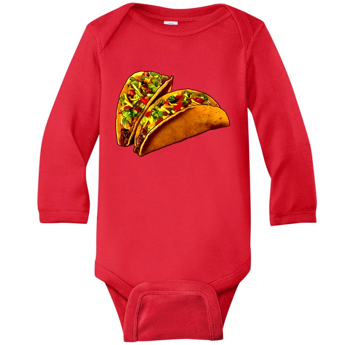 Mexican Tacos Baby Long Sleeve Bodysuit