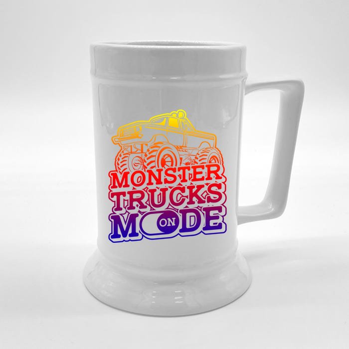 Monster Trucks Mode On Gift Monstertruck Sport Monster Trucks Meaningful Gift Front & Back Beer Stein