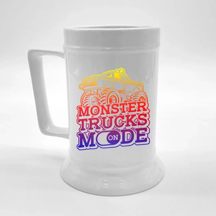 Monster Trucks Mode On Gift Monstertruck Sport Monster Trucks Meaningful Gift Front & Back Beer Stein