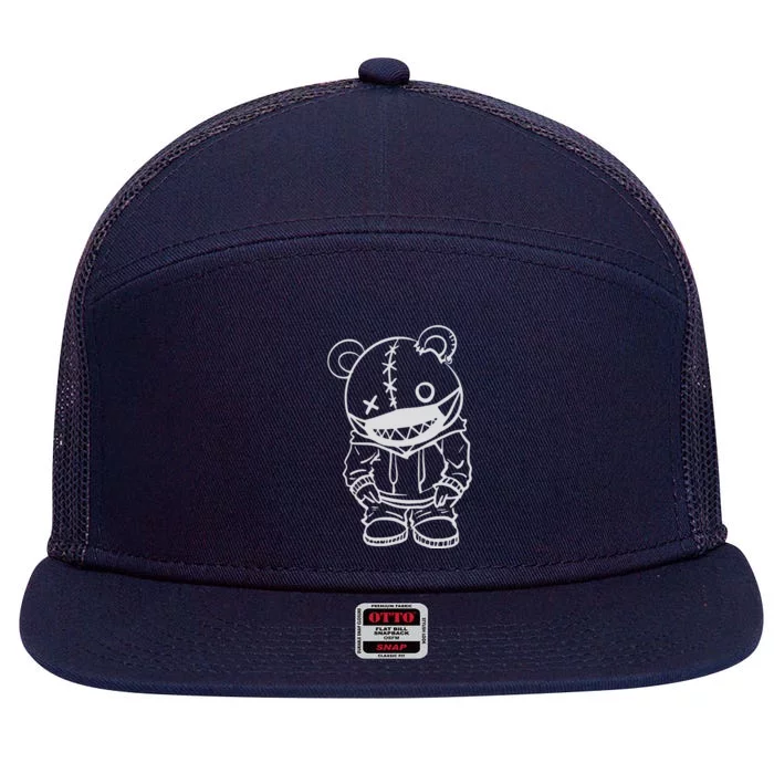 Masked Teddy 7 Panel Mesh Trucker Snapback Hat