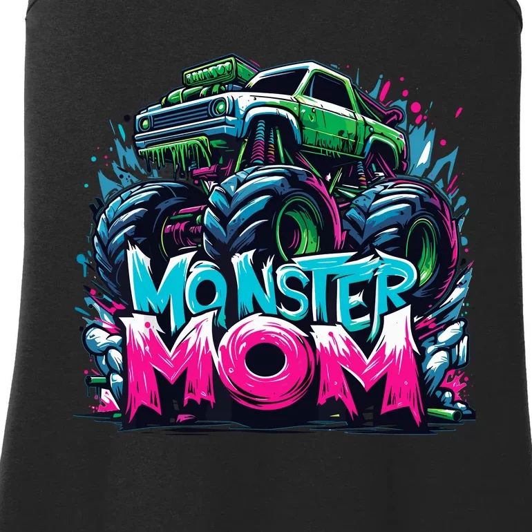 Monster Truck Mom Of The Birthday Boy Matching Family Ladies Essential Tank