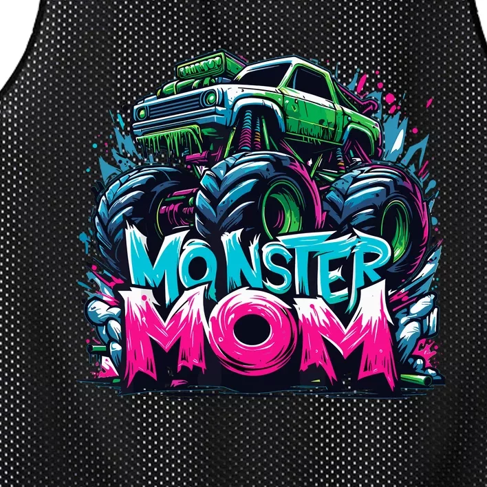 Monster Truck Mom Of The Birthday Boy Matching Family Mesh Reversible Basketball Jersey Tank