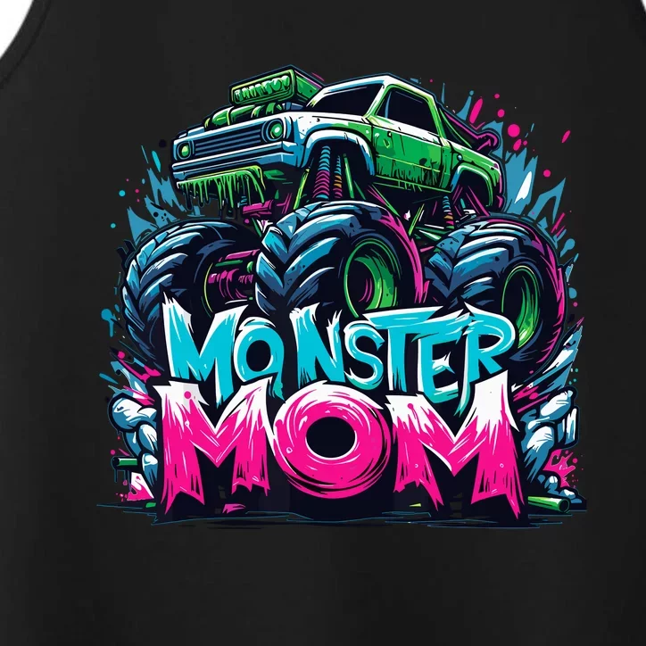 Monster Truck Mom Of The Birthday Boy Matching Family Performance Tank